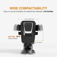 Suport auto Flippy 3rd pentru telefon, Negru