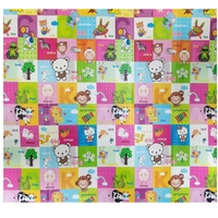 Covoras pentru Copii, Flippy, cu 2 Fete, Model Safari/Animale, din XPE+PE, Impermeabil, Antiderapant, Protectie Termica, +3 Luni, Pliabil, 150 x 200 x 1 cm, Multicolor