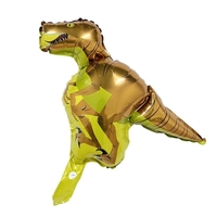 Balon din Folie Metalizata, Flippy, Mini Figurine Dinozauri, Model Velociraptor, Tematica Aniversare, 48x43 cm, Ambalaj Individual, Pai Inclus, Umflare cu Aer sau Heliu, Multicolor
