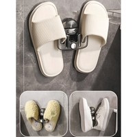 Suport pentru Incaltamintea de Casa, Flippy, fara Perforare, Montare pe Perete, Prindere Adeziva, 11.6x11x4.8cm, Gri Transparent