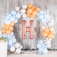 Balon Folie Metalizata Litera H, Flippy, 80 cm, Umflati cu Heliu sau Aer, Ambalaj Individual, Pai inclus, Rose Gold