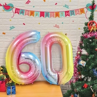 Balon din Folie Metalizata Gradient Flippy, Figurina Cifra, Tema Aniversare 100 cm, Ambalaj Individual, Pai inclus, Umflare cu Aer sau Heliu, Multicolor, Cifra 0