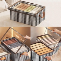 Cutie Depozitare, Flippy, Capac Transparent, Model In Carouri, Model Mic, Maro