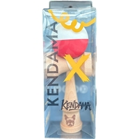Kendama X Originala, Flippy, 18 cm, Profesionala, +9 Ani, din Lemn, Model 2 Culori, Alb/Rosu