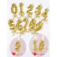 Lumanare pentru Tort Cifra 6, Model Coroana, Gold, Flippy, Party