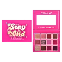 Paleta de Machiaj, KEVIN & COCO, Stay Wild. Fard de Pleoape, 12 culori, 13.6 x 10.4 x 0.9 cm