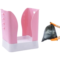 Cos de Gunoi Extensibil, Flippy, din Plastic, Reglabil, Pliabil, Versatil, pentru Bucatarie, Baie sau Birou, Cos Universal, 21x25x17 cm, Roz Alb