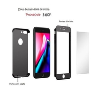 Husa Apple iPhone 8 Plus IPAKY Full Cover 360 Negru + Folie Cadou