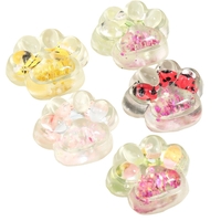 Jucarie Antistres Squishy, Flippy, cu Revenire Lenta, Squeeze Pinch Family, Model Cat Paw, 6.5 x 7 cm, din Tpr, 4-6 Ani, Model 7 Insecte, Transparent