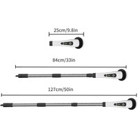 Perie Electrica de Curatare, Flippy, pentru Gresie, Baie, Bucatarie, 25x20x9.5 cm, cu 9 Capete, Maner Extensibil Detasabil 84-127cm, Incarcare USB-Type C, Rotire 360 de Grade, 3000 mAh, Culoare: Alb