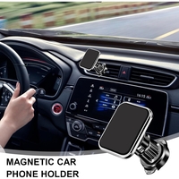 Suport Auto pentru Telefon, Flippy, MagSafe, cu Magnet, Prindere Grila de Ventilatie, Detalii Fine, Rotativ 360 de Grade, Plastic Magnet Silicon, 5.1x3.9 cm, Negru Argintiu