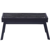 Gratar Portabil, Flippy, Confectionat din Metal, pentru Picnic, Gradina, Terasa, Camping, Dimensiuni Reduse, 60x22x23 cm, Negru