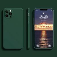 Husa pentru Apple iPhone 14 Flippy, Liquid Silicone, cu Microfibra pe interior, Protectie Antisoc, Dark Green, Verde inchis
