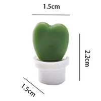Set 6 Magneti de Frigider, Flippy, Model Cactusi in Ghiveci, din ABS si Magnet, Verde/Alb