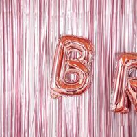 Balon Folie Metalizata Litera B, Flippy, 40 cm, Umflati cu Heliu sau Aer, Ambalaj Individual, Pai inclus, Rose Gold