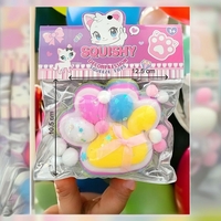 Jucarie Antistres Squishy, Flippy, cu Revenire Lenta, Squeeze Pinch Family, Model Cat Paw, 12.5x10.5 cm, 220g, Ambalaj Transparent, Model 4, Multicolor