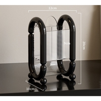 Cutie pentru Depozitare Cosmetice, Flippy, pentru Pensule, Creioane si Buretei, 4 Compartimente, din Plastic, 12 x 10 x 20 cm, Negru