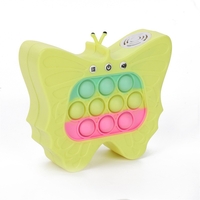 Jucarie Interactiva Tip Consola pentru Copii, Flippy, Diferite Moduri de Joc, 120 Nivele, Material ABS/silicon, cu Nivele, Sunete si Lumini, 12 x 5.5 x 13.5 cm cm, Model Fluture, Galben