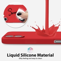 Husa de Protectie, Flippy, pentru iPhone 16, Liquid Silicone, cu Microfibra pe Interior, Protectie Antisoc, Compatibil Incarcare Wireless, Rosu