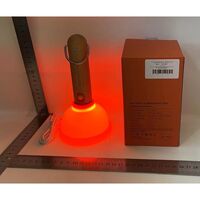 Lampa Nocturna, Flippy, Model Ventuza de Toaleta, Alimentare USB, din Lemn si Silicon, 16 x 9 cm, Portocaliu