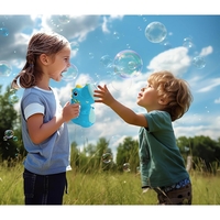 Jucarie Interactiva pentru Baloane de Sapun, Flippy, Sunete si Lumini, Model Dinozaur, cu 8 Orificii, 17.1 x 10.4 x 21.5 cm, Albastru