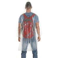 Pelerina de Ploaie, Flippy, pentru Adulti, 150 x 90 cm, Tip Poncho, Impermeabila, de Unica Folosinta, 30 g, Transparent