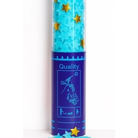 Tun de Confetti, Flippy, 40 cm, Model Stelute din Folie si Hartie, Ambalaj PET, Albastru