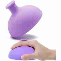 Dispozitiv Terapeutic Sputa, Flippy, Cupa pentru Terapie Toracica, Dispozitiv de Eructare, pentru Sugari si Copii, 7.5 x 6 cm, din Silicon, Mov