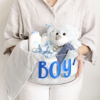 Sticker Autocolant, Flippy, Tematica Gender Reveal, Model Scris It's a Boy, 19.5x27.5 cm, Albastru