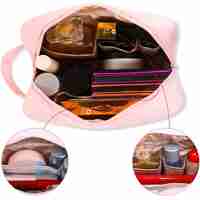 Portfard, Flippy, cu Maner, Material Impermeabil, pentru Cosmetice, 16 x 11 x 7 cm, Roz