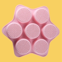 Forme de Silicon pentru Copt, Flippy, 7 Forme Rotiunde, pentru Burgeri si Prajituri, 38.5 x 4 cm, Roz