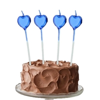 Lumanare de Tort, Flippy, Model Inima, Party, 8.5 x 3 cm, Albastru