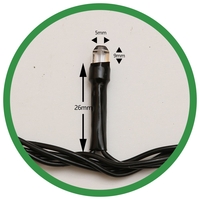 Instalatie de Craciun Flippy® Tip Liniara, Fir Negru, 9 m, 100 LED-uri Hexagonale, Interconectabila, Alb Cald