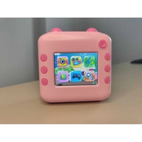 Camera Instantanee pentru Copii, Flippy, cu Functie de Printare, Cablu USB-C, Bluetooth, compatibil iOS/Android, Imprimare APP, Model Urechi, Snur Subtire Inclus, Roz