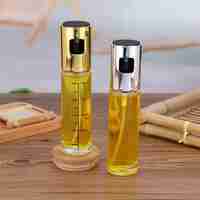 Pulverizator Ulei, Otet, Flippy, din Sticla, 100 ml, Reincarcabil, 18.3 x 4.3 cm, Masura 90 ml, Capac Lucios, Auriu