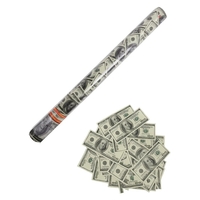 Tub de Confetti, Flippy, Money, 60x5 cm, Confetii Asortate Model Dolari, Eliberare prin Rasucire, Multicolor
