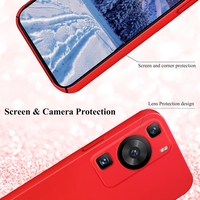 Husa de Protectie, Flippy, pentru Huawei P60 Pro, Liquid Silicon, cu Microfibra pe Interior, Protectie Antisoc, Compatibil Incarcare Wireless, Rosu