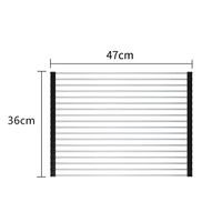 Covoras de Scurgere pentru Chiuveta Bucatarie, din Otel Inoxidabil, Suport Chiuveta, Pliabil, Antiderapant, Usor de Curatat si de Depozitat, 47x36 cm, 18 Tuburi, Negru