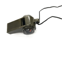 Fluier 3in1, Flippy cu Busola si Termometru, pentru Drumetii, Negru