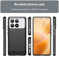 Husa de Protectie pentru Xiaomi Redmi Note 13C 5G, Flippy, Protectie 360, din TPU cu element de Carbon, Anti Alunecare, 1.8 mm, Negru