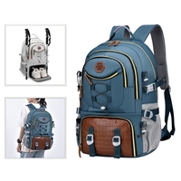 Rucsac Multifunctional pentru Calatorie, Flippy, pentru Alpinism, Voiaj, Drumetii, din Panza Oxford, 34x16x52 cm, Albastru Marin