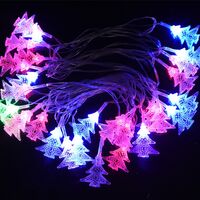 Ghirlanda luminoasa cu bec in forma de brazi, 3 metri, 20 LED-uri, forme din plastic, fir transparent, multicolora