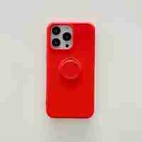 Husa protectie Flippy compatibila cu Huawei P30 Lite Liquid Silicone Ring cu suport rotativ Rosu