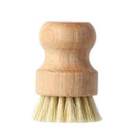Perie de Curatat Vase si Alimente, Flippy, din Lemn de Fag, 8 x 5 cm, Perie din Sisal, Bej