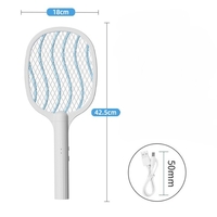 Lampa Electrica Impotriva Tantarilor, Flippy, 42.5 x 18 x 9.2 cm, Reincarcabila cu Cablu USB Inclus, Plasa din Aluminum, Alb