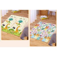 Covoras pentru Copii, Flippy, cu 2 Fete, Model Litere/Girafe, din XPE+PE, Impermeabil, Antiderapant, Protectie Termica, +3 Luni, Pliabil, 180 x 200 x 1 cm, Multicolor
