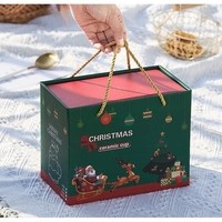 Set de Ceai, Flippy, Tema Craciun, Ceainic 420 ml, Cana 310 ml, din Portelan, Model Happy Christmas, Rosu, Resigilat