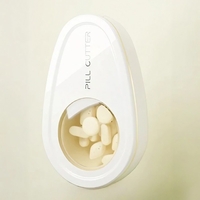 Cutie Taiat Pastile si Depozitare Medicamente, Flippy, Alba, 8x5x2.65 cm, Compacta si Portabila, Ideala Pentru Calatorii