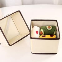 Organizator pentru Sertar, Flippy, 3 Marimi, pentru Lenjerie, Tricouri, Sosete, 6 Piese, Pliabil, Stivuibil, din Tesatura, Alb/Maro