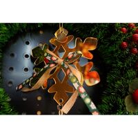 Ornament brad, Flippy, Fulg de nea, Auriu, Lucios, 15*27CM, Acril, Interior/ Exterior